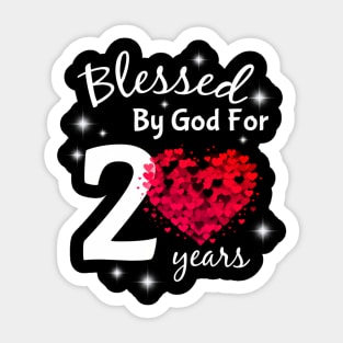 Blessed By God For 20 Love He 20Th Sticker